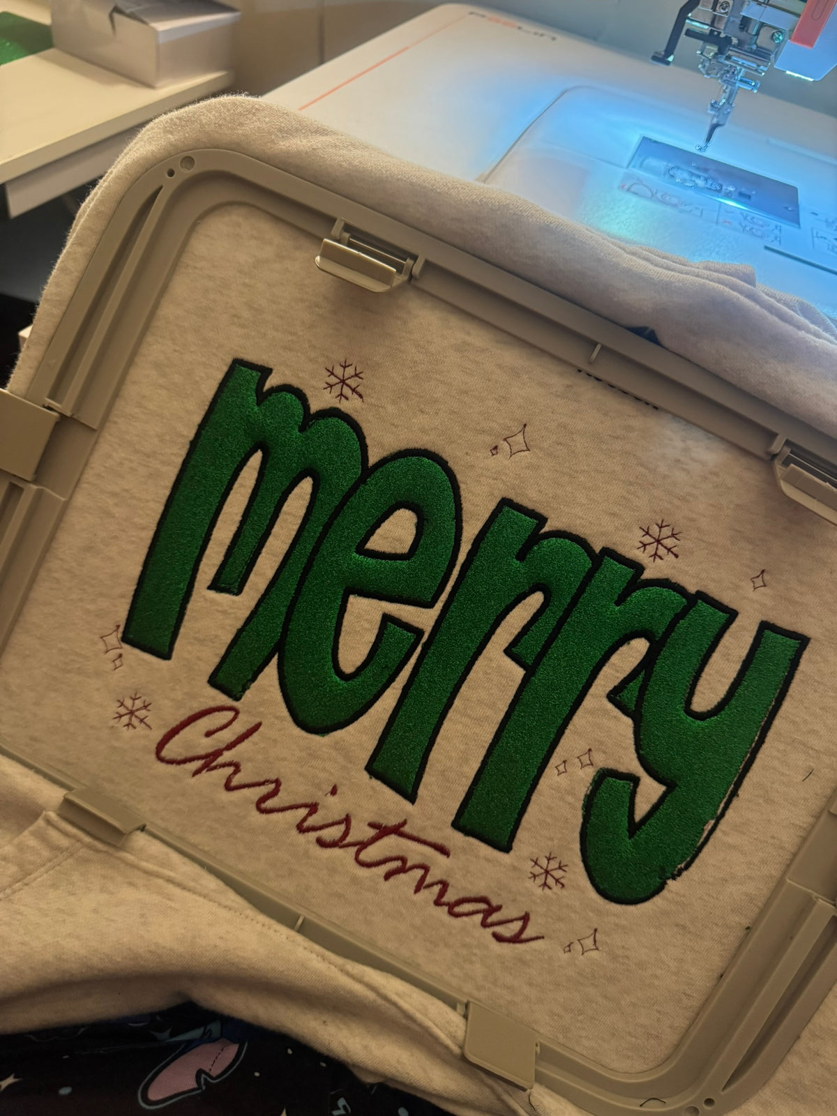 Glitter Applique Merry Christmas Sweatshirt – SewAshleyMade